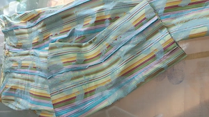 hose damen markenzeichen abgetrennt gr. 40 satin gestreift mit paisley relief hellblau
