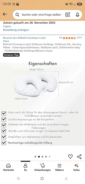 Zwillings-Stillkissen Bellochi - Top Zustand  Bild 3
