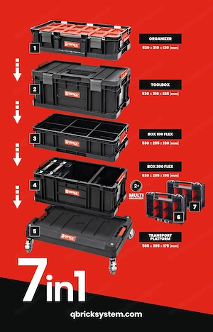 Artikel: #SALE# 7 in 1 XXXL Werkstattwagen Rollbox Werkzeugkoffer Mobile Werkstatt Werkzeugwagen Hoc Bild 4