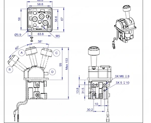 Zapfwellen- und Ventilsteuerung Joystick zum Kippen Bild 3