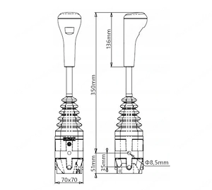 Artikel: GABELJOYSTICK OHNE TASTEN Bowdenzug 2x2m Hochwertiger Artikel aus unserem Online-Shop Bild 6