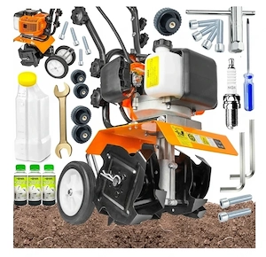 Artikel: #BESTDEAL# Petrol garden tiller, motor hoe, garden hoe, tiller, cultivator in a set Hochwer