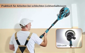 Bestseller Trockenbauschleifer mit Led Beleuchtung und Vakuumabsaugung komplett Set mit Schleifpapie Bild 6