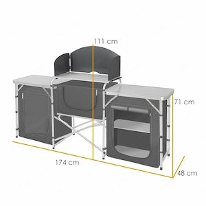 Artikel: Camping kitchen aluminum kitchen box camping cupboard folding cupboard wind protection outd Bild 3