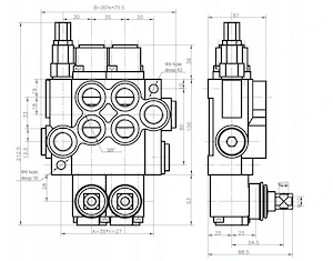 Artikel: Hydraulikverteiler Monoblock Hebelsteuerung 40l 05P40 5Fach Hochwertiger Artikel aus unsere Bild 3