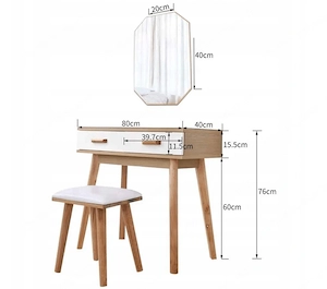BESTDEAL Schminktisch komplett mit Hocker und Spiegel SET Bild 3