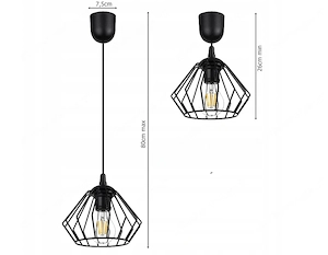 Artikel: 10x ceiling lamp hanging light black metal wire vintage industrial retro Hochwertiger Artik Bild 3