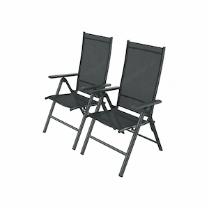 Artikel: Garden chairs 7-way adjustable in a set of 2 *black* Hochwertiger Artikel aus unserem Onlin
