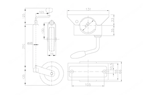 Artikel: Premium support wheel car trailer 200 kg support load tube diameter 48 mm caravan Hochwerti Bild 3