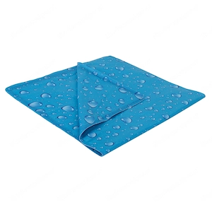 Kuehlmatte fuer Hunde Katzen Selbstkuehlend Kuehldecke Kaeltematte Eismatte Blau 50cm x 90cm Bild 4
