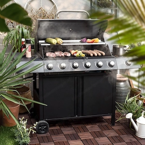 Komplett Gasgrill Standgrill Grillwagen Grill 6 1 Edelstahl mit Seitenbrenner Bild 3