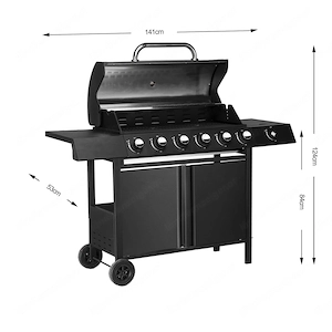 Komplett Gasgrill Standgrill Grillwagen Grill 6 1 Edelstahl mit Seitenbrenner Bild 6