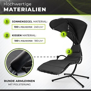 Haengeliege mit Gestell Gartenliege Sonnenliege in verschiedenen Farben Bild 6