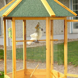 Artikel: Hexagonal bird cage XXL bird house bird aviary aviary house wood Hochwertiger Artikel aus u Bild 3