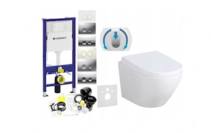 Geberit Vorwandelement Setangebot Wand WC Sitz komplett mit Platte 7 in1 XXXL Bild 3