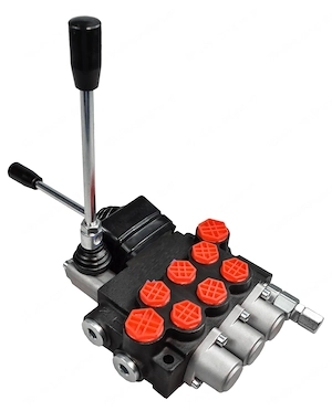 hydraulischer Verteiler 40 l gesteuert durch einen Joystick und einen Hebel mit Anschlussstuecken Bild 3