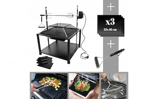 NEUHEIT Feurschale trifft Grill mit elektro Drehspiess komplett Set Bild 7