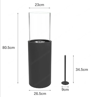 Freistehender Gartenkamin Feuerschale Bio Ethanol Standkamin Dekokamin Kaminofen anthrazit mit Zubeh Bild 4