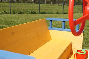 Piratenboot Boot Sandkasten aus Holz mit Geheimversteck Holzsandkasten Bild 7