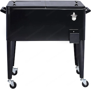 Ribelli Kuehlwagen mit Edelstahlflaschenoeffner und Auslaufhahn rollbare Kuehlbox Kuehlbehaelter mit Bild 5