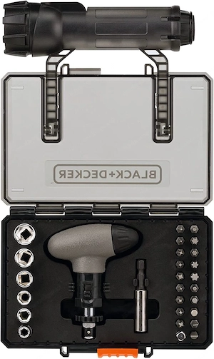 Black Decker 30tlg. SOS Bit Set mit Sicherheitsweste LED Taschenlampe ideal fuers Auto kleiner Helfe Bild 6