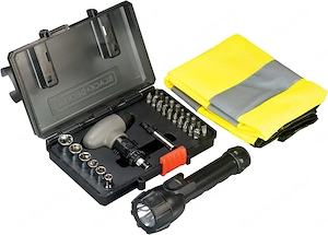 Black Decker 30tlg. SOS Bit Set mit Sicherheitsweste LED Taschenlampe ideal fuers Auto kleiner Helfe