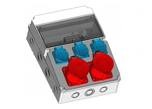 Artikel: #SALE# Electrical wall distributor 3x SCHUKO 1x CEE 16A 1x CEE 32A construction power box H Bild 6