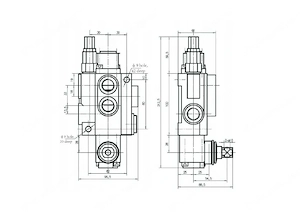 Hydraulikverteiler Monoblock Hebelsteuerung 40l 3Fach mit Anschlusssatz Bild 5