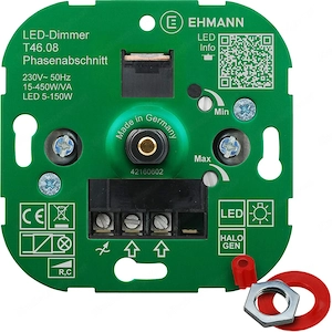Artikel: EHMANN 4600x0800 T46.08 Unterputz Dimmer Phasenabschnitt 230 V 50 Hz Leistung LED 5 150 W 1