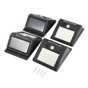 4X LED Solarleuchte mit Bewegungsmelder Aussen Sensor Strahler Lampe
