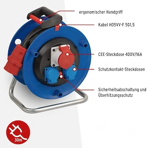 Brennenstuhl Garant CEE 1 Kabeltrommel 30m CEE Kabeltrommel aus Spezialkunststoff fuer den Einsatz i Bild 3