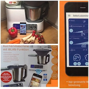 Kuechenmaschine mit Kochfunktion Waage Dampfgaraufsatz Garkorb WLAN APP Bild 4