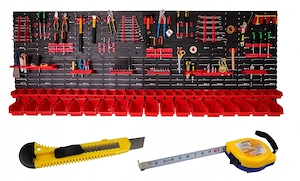 BESTSELLER Werkzeugwand 230x78 Set Werkzeughaltern mit Lochwand Lagersystem Warkzeuglochwand Wandreg