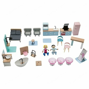 PLAYTIVE Puppenhaus mit viel Zubehoer grosszuegigen Aussparungen zum Spielen Bild 4