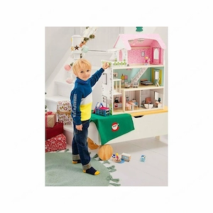 PLAYTIVE Puppenhaus mit viel Zubehoer grosszuegigen Aussparungen zum Spielen Bild 8