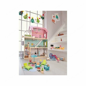 PLAYTIVE Puppenhaus mit viel Zubehoer grosszuegigen Aussparungen zum Spielen Bild 6