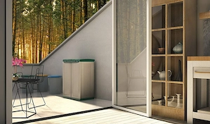 Muellbehaelter fuer Gelber Sack Terry 9714402 Ecocab Contenitori Verde 68x39x88 7 cm Bild 4