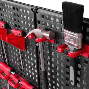BESTSELLER Werkzeugwand Set Werkzeughaltern mit Lochwand Lagersystem Warkzeuglochwand Wandregal Werk Bild 7