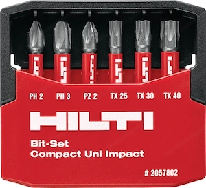 Artikel: Hilti bit set diamond impact screwdriver blades S-BS (IMP) nBit set S-BSC+ UNI 50 2" IMP Ho