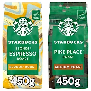 Artikel: Starbucks Blonde Roast Espresso Beans 450g + Starbucks Medium Roast Beans 450g Hochwertiger