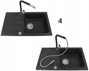 Artikel: Granite sink + mixer tap + siphon black XXL set Hochwertiger Artikel aus unserem Online-Sho Bild 4