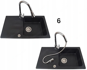 Artikel: Granite sink + mixer tap + siphon black XXL set Hochwertiger Artikel aus unserem Online-Sho Bild 6