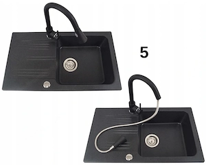 Artikel: Granite sink + mixer tap + siphon black XXL set Hochwertiger Artikel aus unserem Online-Sho Bild 5