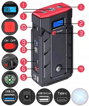 Artikel: Car Jump Starter Jump Starter 22000mAh 2000A Charger Booster Power Bank Hochwertiger Artike Bild 5