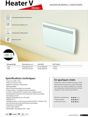 Artikel: Cayenne 49743 Cast Iron LCD Radiator 1500W Hochwertiger Artikel aus unserem Online-Shop Bild 3