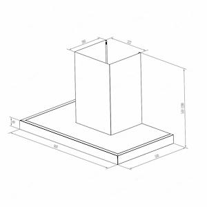 BESTSELLER Dunstabzugshaube Blockhaube 90 cm mit Glasfront silber Bild 3