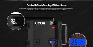 Artikel: BESTSELLER Utrai Auto Reifenfueller 2000 A Spitzenleistung 24000 mAh Tragbares Starthilfeka Bild 4