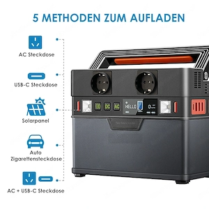 Solar Generator Powerbank 78000mAh 300W Tragbar Powerstation mit AC USB Ausgang Generator Stromerzeu Bild 7