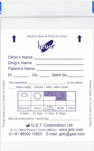 Medical Medicine Ziplock Pouches with Easy Seal