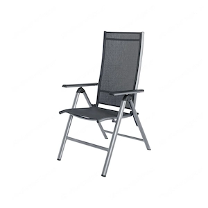 Artikel: Designer 7-fold aluminum high-back garden chair set of 2 grey silver Hochwertiger Artikel a Bild 3